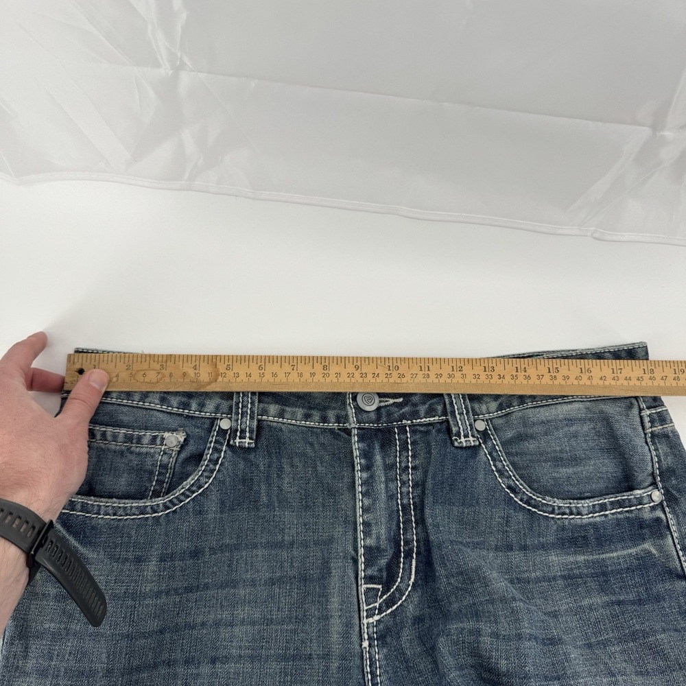 Rock & Roll Denim Jeans Mens 36x30 Blue Pistol Regular Fit Stackable Bootcut - Picture 12 of 16